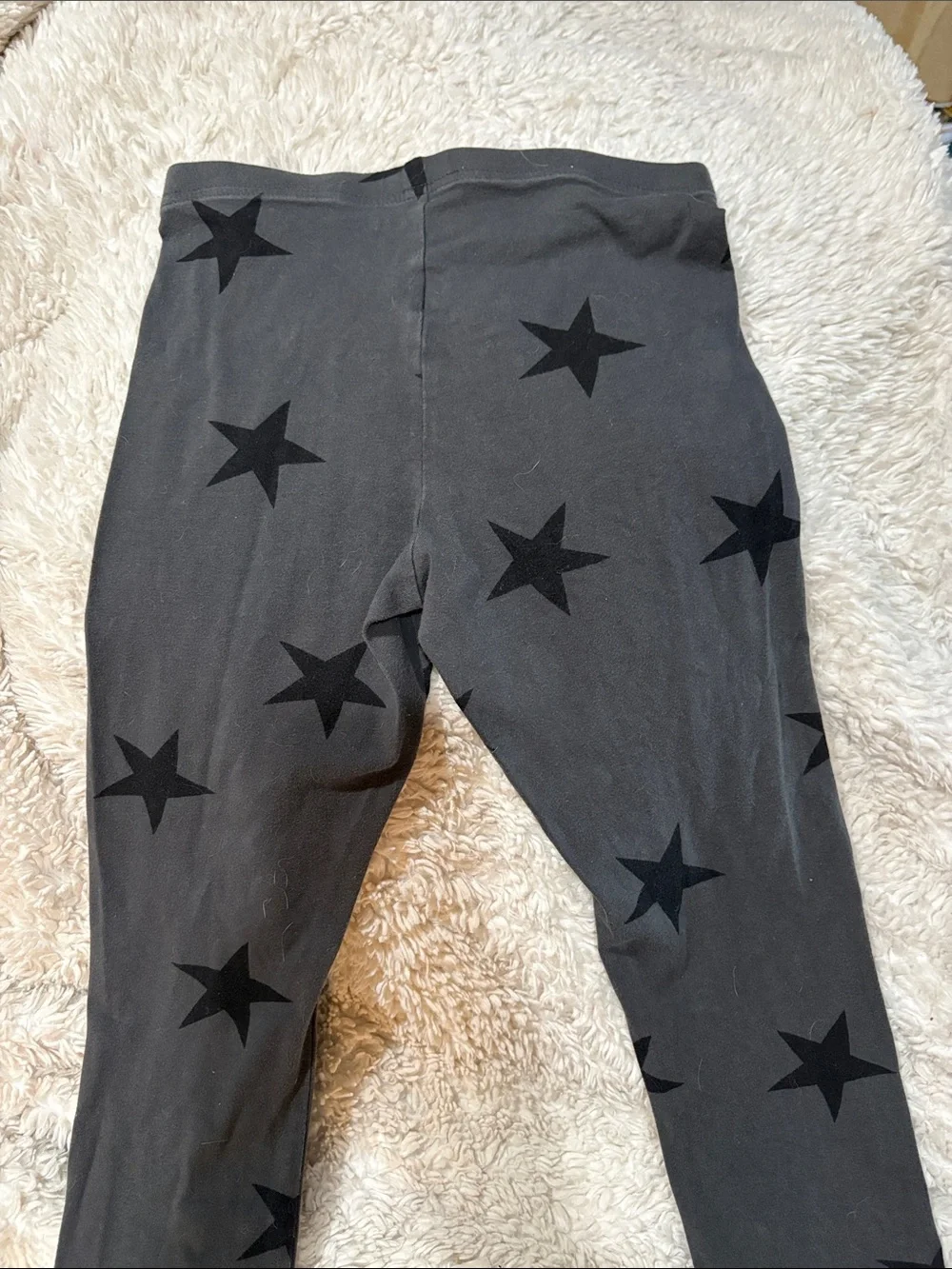 Old Navy Charcoal Gray Leggings with Black Star Print